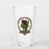 Schottland - Thistle und Schotte - Gälischer Toast Glas (Vorderseite)