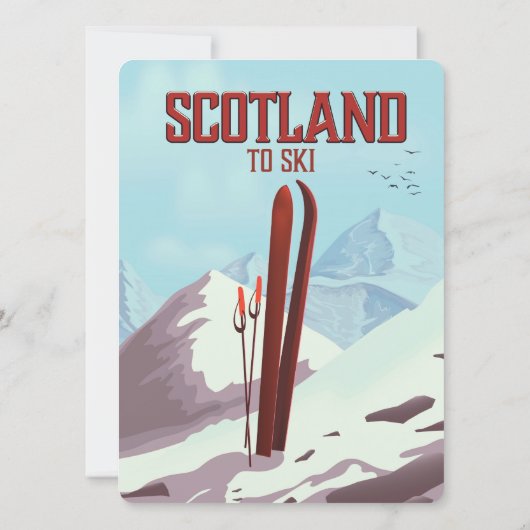 Schottland To Ski Vintage Reiseplakat (Rückseite)