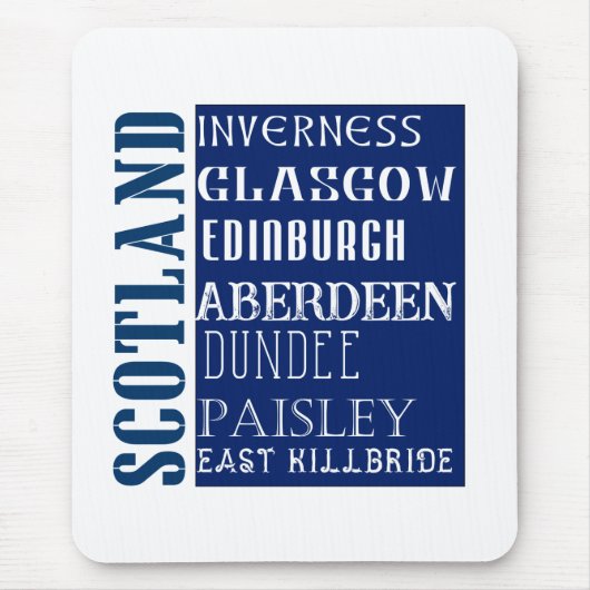Schottland-U-Bahn-Wortkunst Mousepad (Vorne)