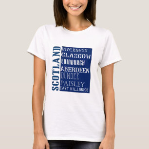 Schottland-U-Bahn-Wortkunst T-Shirt