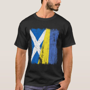 Schottland Ukraine Halbe Flagge Schottische Ukrain T-Shirt