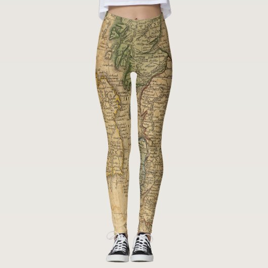 Schottland- und Irland-Karte Leggings (Vorderseite)
