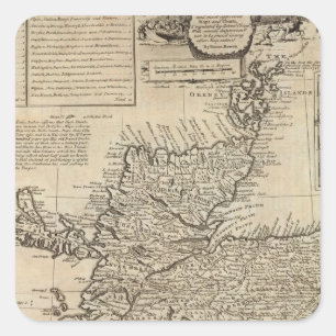 Schottland und Nordgroßbritannien Quadratischer Aufkleber