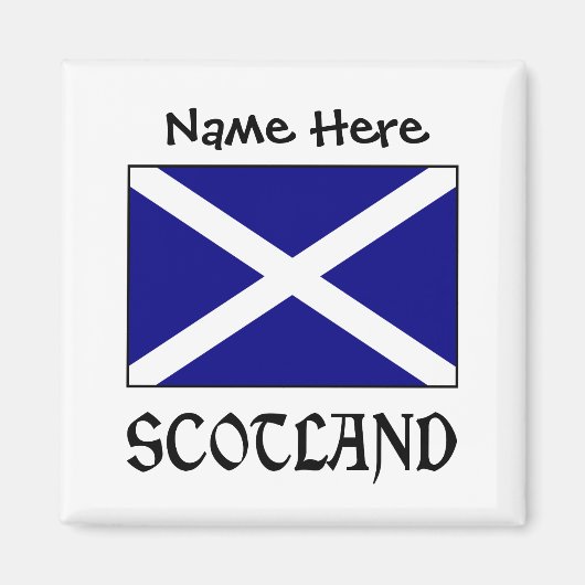 Schottland und Schotte Flag Personalisierter Platz Magnet (Vorne)