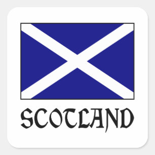 Schottland und schottische Flagge Quadratischer Aufkleber