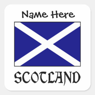 Schottland und Schottland-Flagge Personalisiertes  Quadratischer Aufkleber