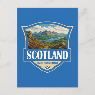 Schottland Vereinigtes Königreich Illustration Ret Postkarte