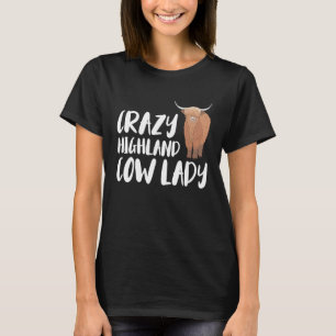 Schottland Verrückte Highland-Kuh-Dame T-Shirt