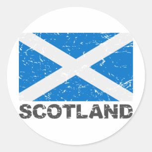 Schottland Vintage-Flagge Runder Aufkleber
