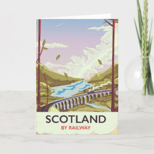 Schottland Vintage-Lok-Reiseposter Feiertagskarte