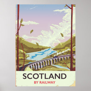 Schottland Vintage-Lok-Reiseposter Poster