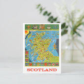 Schottland Vintage Reise Postkarte (Stehend Vorderseite)