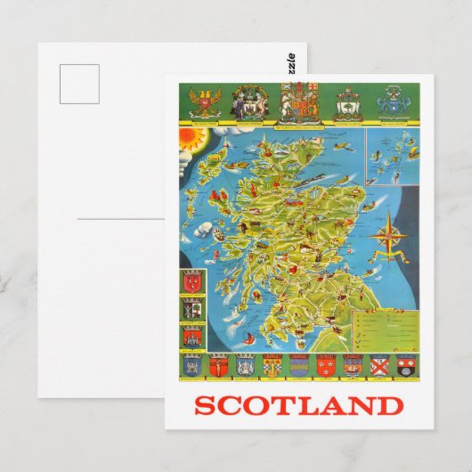 Schottland Vintage Reise Postkarte (Vorne/Hinten)