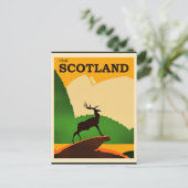 Schottland Vintage Reiseplakat Postkarte (Stehend Vorderseite)