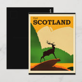 Schottland Vintage Reiseplakat Postkarte (Vorne/Hinten)