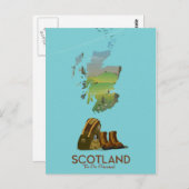 Schottland Vintage Wanderkarte Postkarte (Vorne/Hinten)