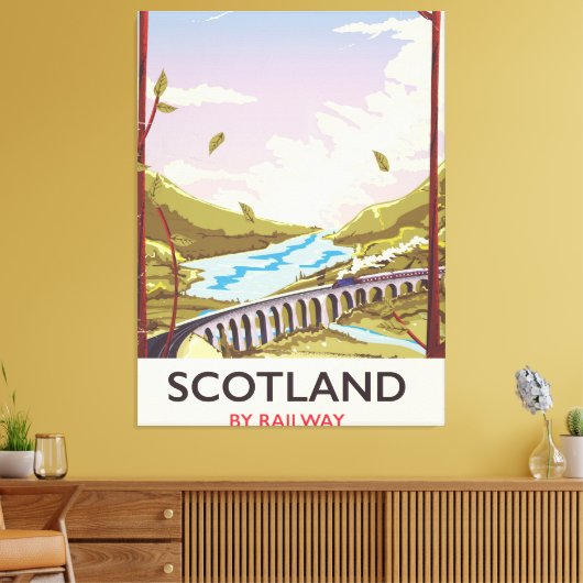 Schottland Vintages Reiseplakat Leinwanddruck (Insitu (Wohnzimmer))