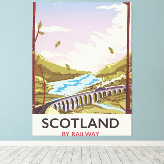 Schottland Vintages Reiseplakat Leinwanddruck (Insitu (Holzboden))