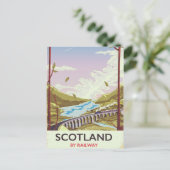 Schottland Vintages Reiseplakat Postkarte (Stehend Vorderseite)