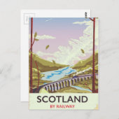 Schottland Vintages Reiseplakat Postkarte (Vorne/Hinten)