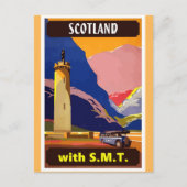 Schottland Vintages SMT-Bus-Reiseplakat Postkarte (Vorderseite)