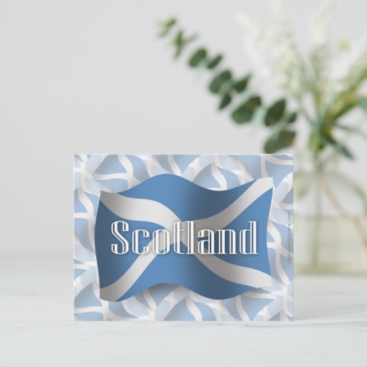 Schottland Wave Flag Postkarte (Stehend Vorderseite)