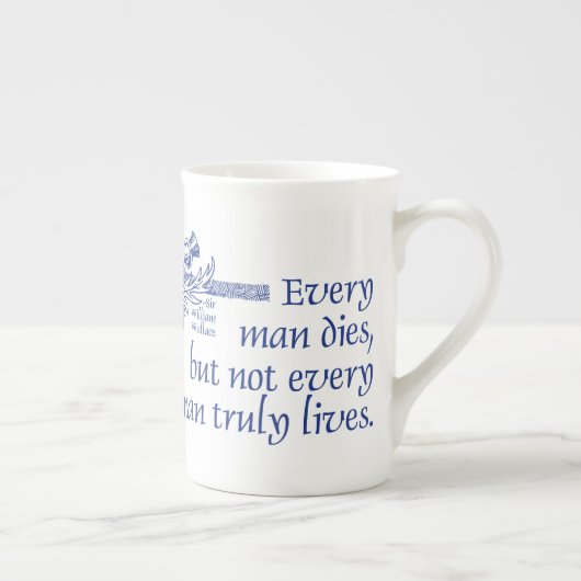 Schottland-Zitat, Sir William Wallace, Distel Porzellantasse (Rechts)