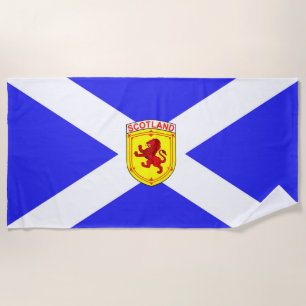 Schottland, zügelloser Löwe, alte Flagge von Strandtuch