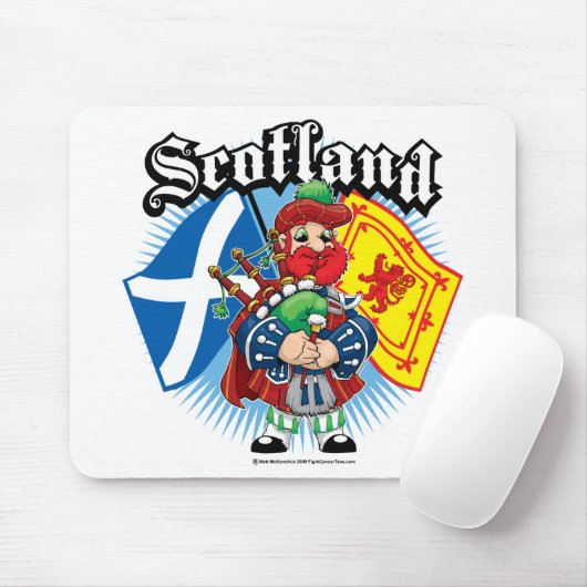 Schottlandflaggen und -pfeifer mousepad (Mit Mouse)