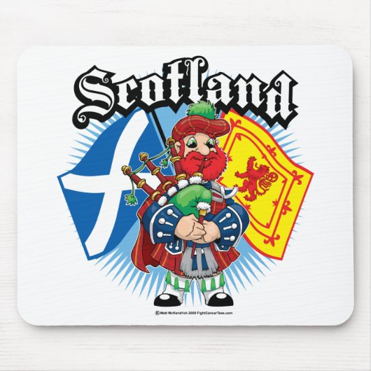 Schottlandflaggen und -pfeifer mousepad (Vorne)