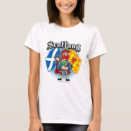 Schottlandflaggen und -pfeifer T-Shirt (Vorderseite)