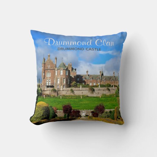 Schottlands Drummond Clan Castle Foto Throw Kissen (Vorderseite)