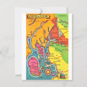 Schottland's Firth of Clyde Map Postkarte