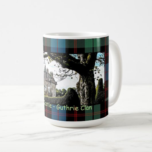 Schottlands Guthrie Clan Castle-Tartan Name Tasse (VorderseiteRechts)