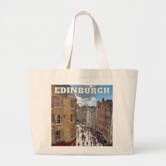 Schottlands Herz: Edinburgh Tote Bag Jumbo Stoffbeutel (Vorne)