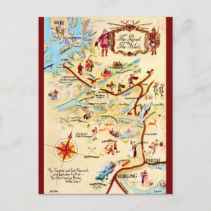 Schottlands Straße zu den Inseln Postkarte