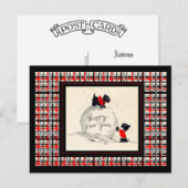 Schottliche Hunde glücklich Neues Jahr Feiertagspostkarte (Vorne/Hinten)