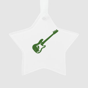 schräg gelegene grüne Grafik der Bass-Gitarre Ornament
