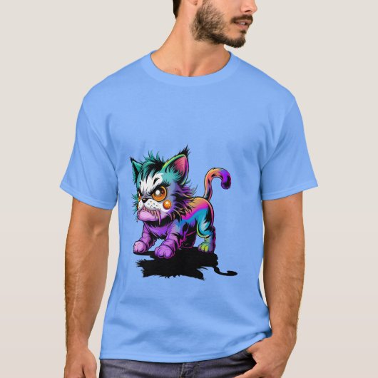 Schräge Katze T-Shirt (Vorderseite)