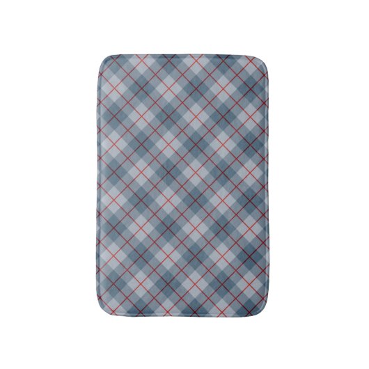 Schräger karierter Blau-Roter Streifen Badematte (Vorderseite Vertikal)