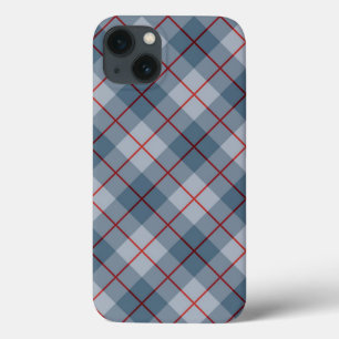 Schräger karierter Blau-Roter Streifen Case-Mate iPhone Hülle