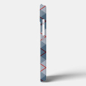 Schräger karierter Blau-Roter Streifen Case-Mate iPhone Hülle (Rückseite / Links)