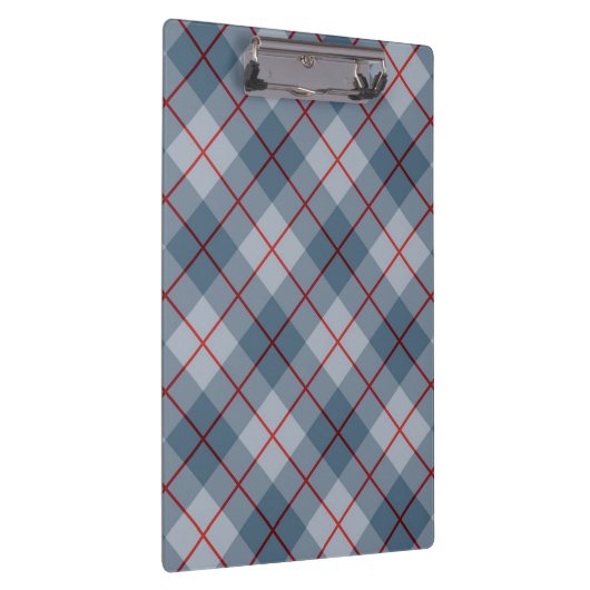 Schräger karierter Blau-Roter Streifen Klemmbrett (Rechts)