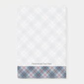 Schräger karierter Blau-Roter Streifen Post-it Klebezettel (Vorderseite)