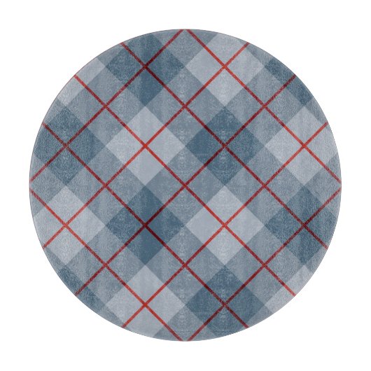 Schräger karierter Blau-Roter Streifen Schneidebrett (Vorderseite)