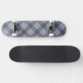 Schräger karierter Blau-Roter Streifen Skateboard (Horizontal)