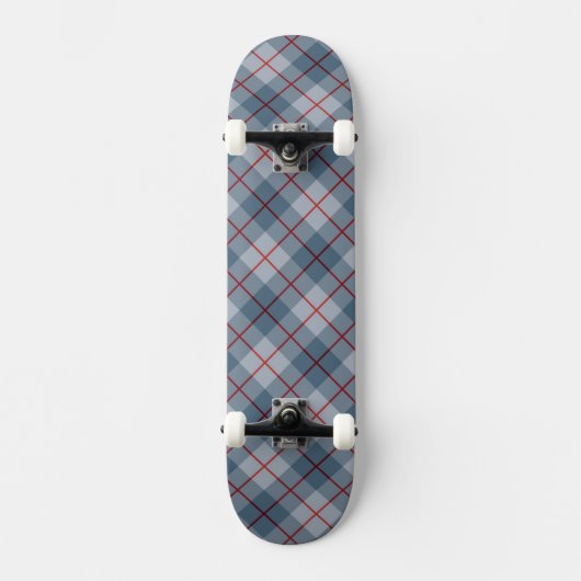 Schräger karierter Blau-Roter Streifen Skateboard (Vorderseite)