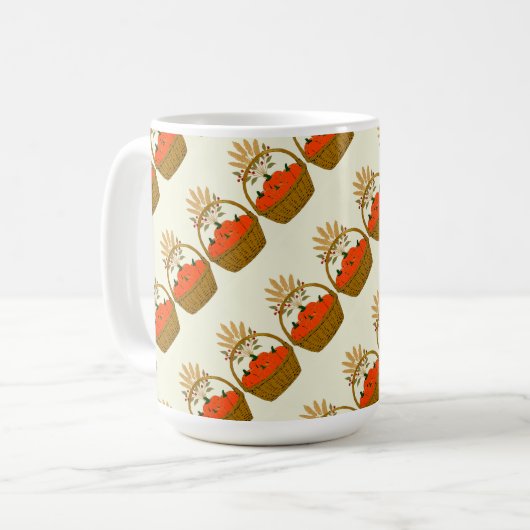 🎃 **Schräger Kürbis & Weizen-Mug** Kaffeetasse (Vorderseite Links)