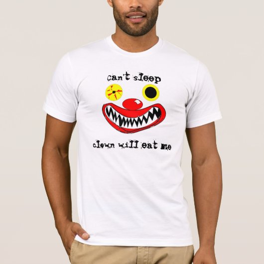 Schräger Schlafclown isst mich T-Shirt (Vorderseite)