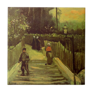 Schräger Weg in Montmartre von Vincent van Gogh Fliese